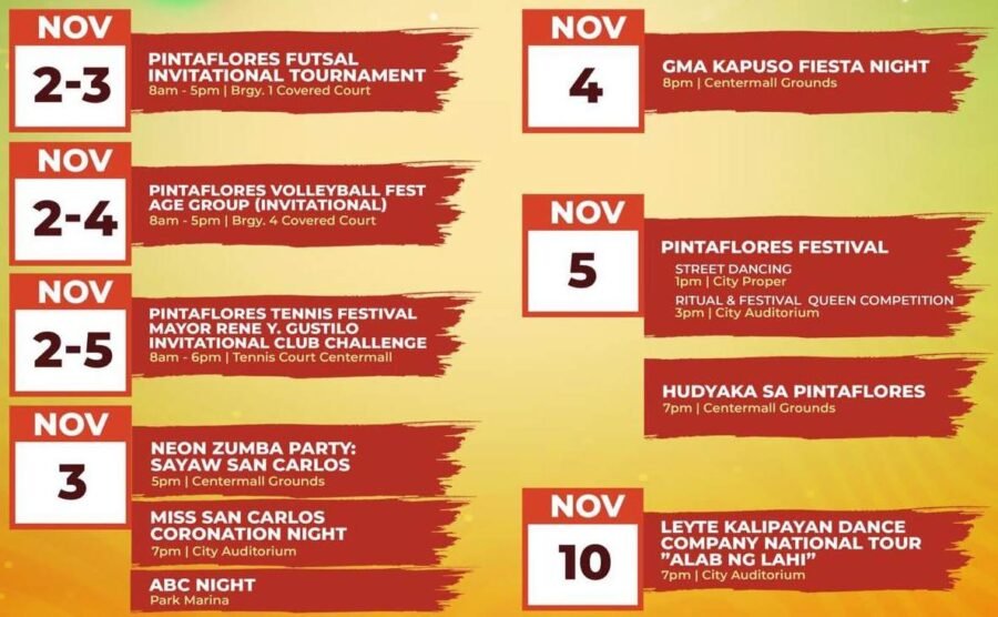 Pintaflores Festival Schedule of Activities 