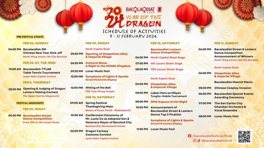 Bacolaodiat Festival Schedule of Activities